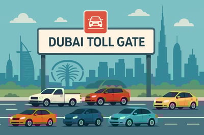 Dubai toll road system illustration